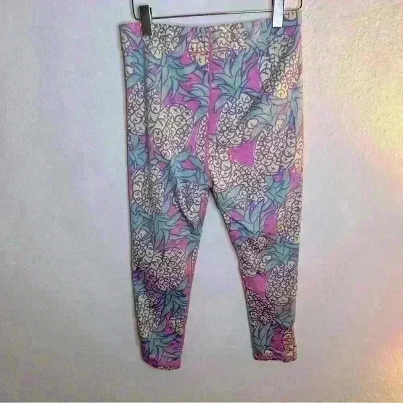 ❤️Rare❤️ Ivory Ella Leggings in Pink with Pineapples 🍍 Print - Picture 2 of 4